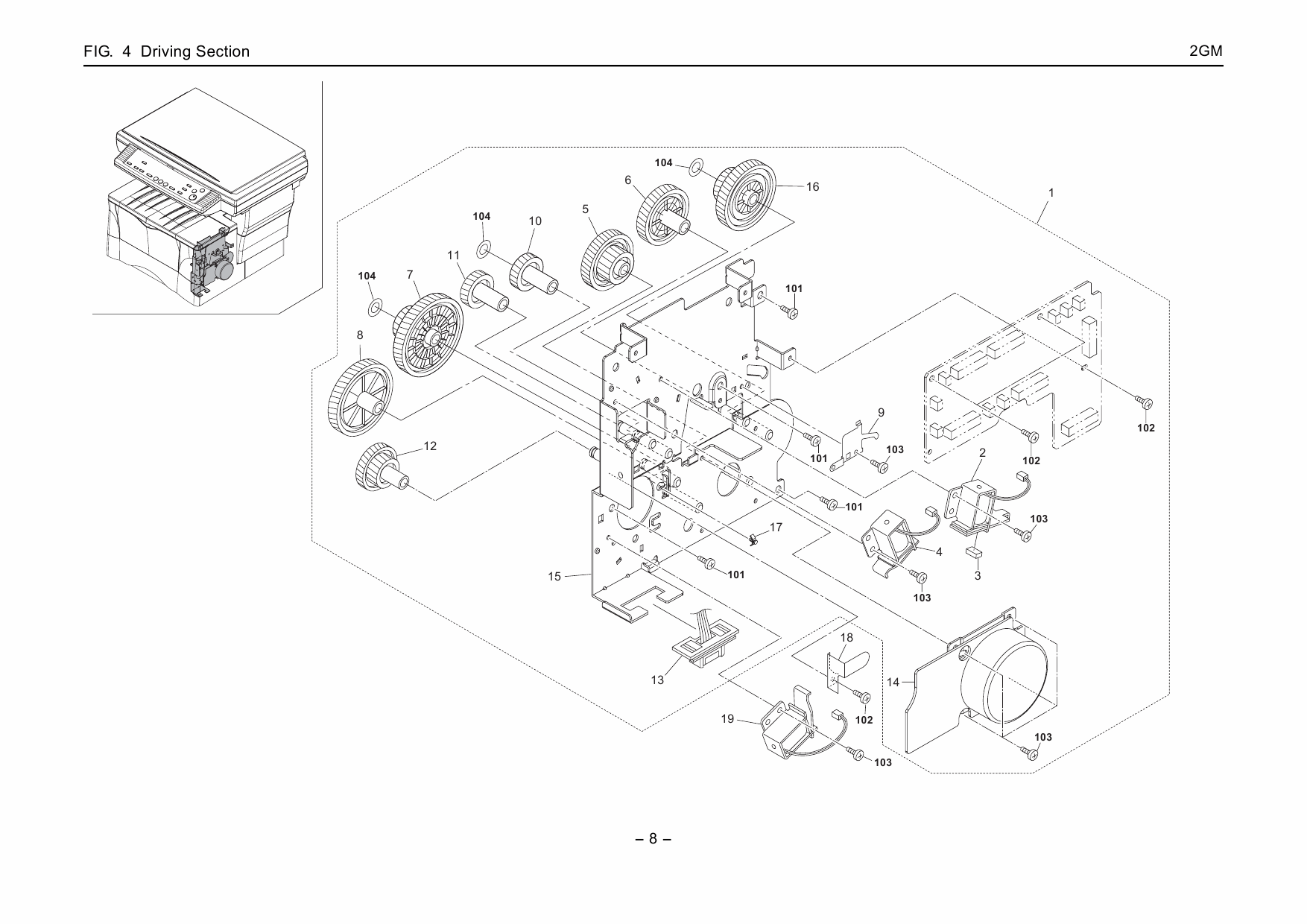 KYOCERA MFP FS-1118MFP KM-1820 Parts Manual-2